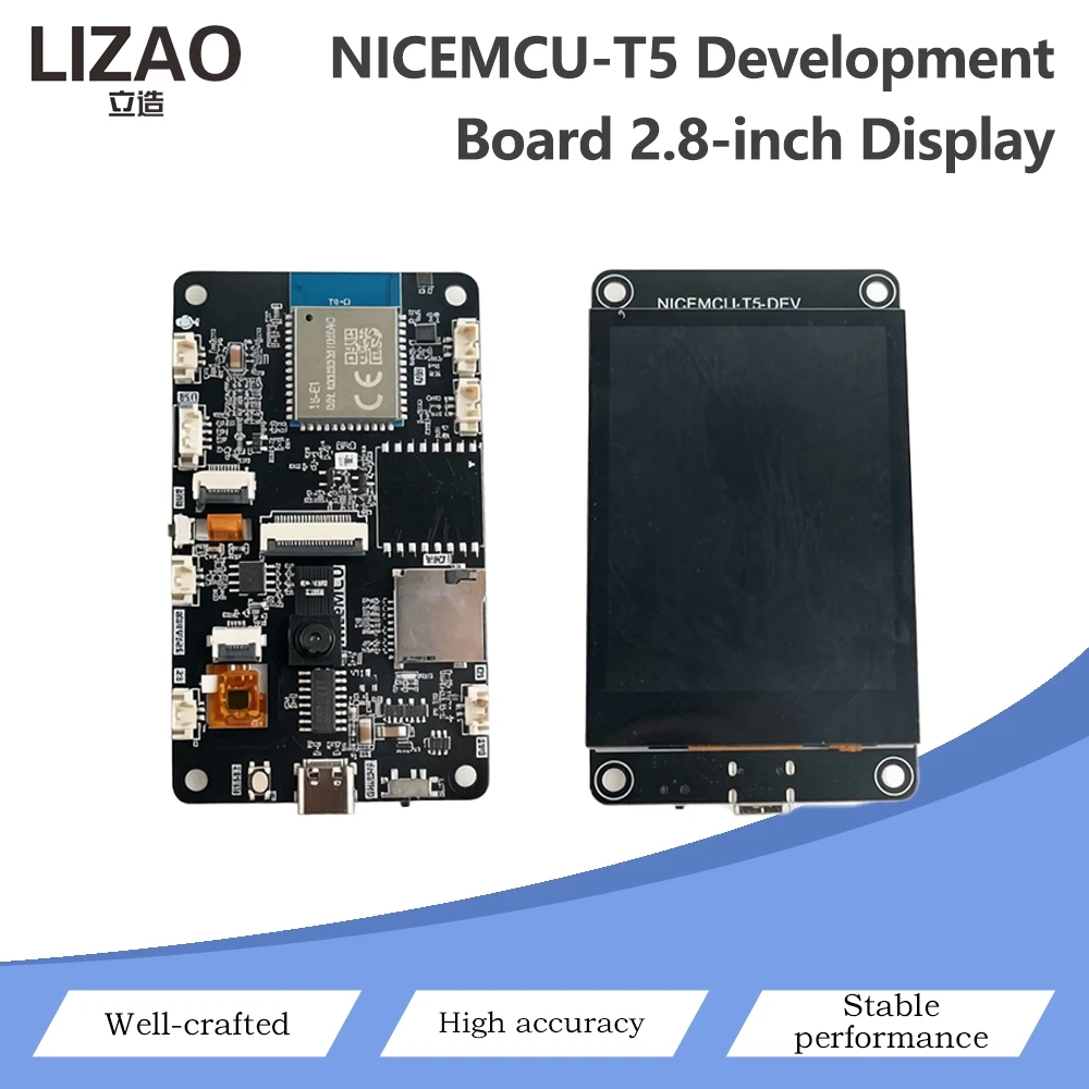 NICEMCU-T5 ESP32 Development Board 2.8 Inch TFT Touch LCD Screen With Camera TF Card Slot Type-C Wi-Fi Bluetooth Module