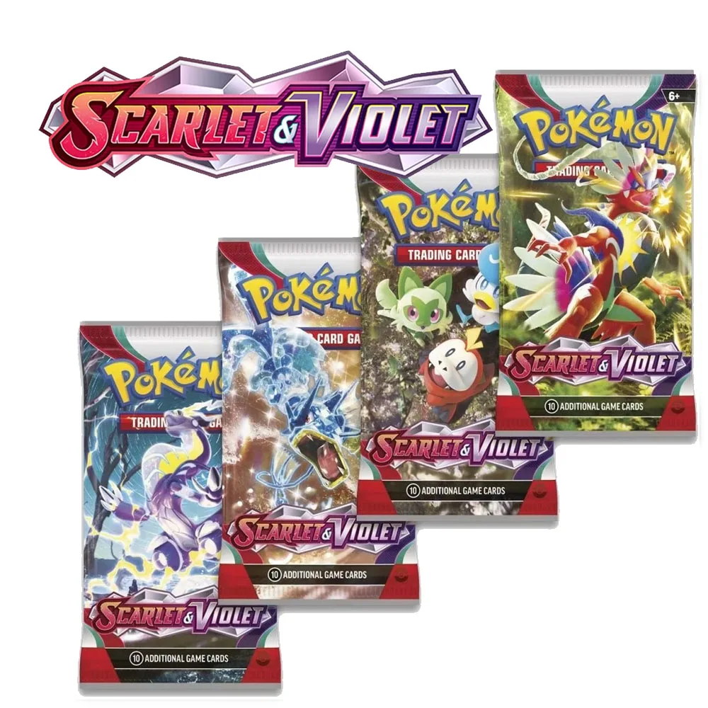 40Pcs Pokemon Cards English French Spain TCG: Hidden Fates Scarlet Violet Booster Collectible Trading Card Game Children Toy