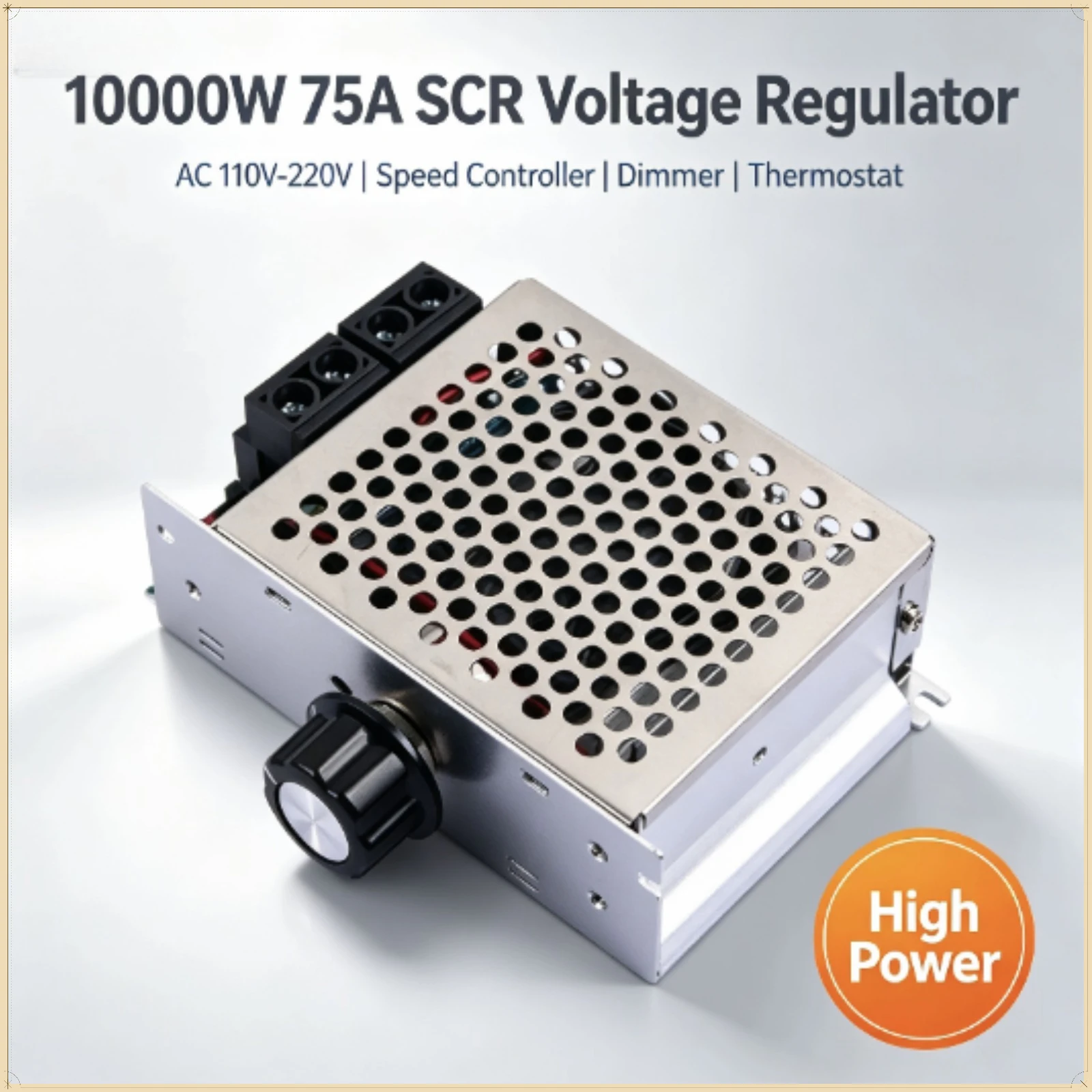 10000W 75A SCR Voltage Regulator AC110V‑220V Motor Speed Controller Dimmer Thermostat High Power Electronic Voltage Governor