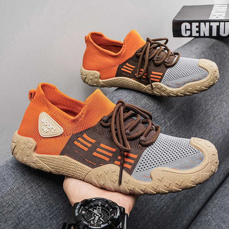 2026 NEW Men's Breathable Knit Sneakers Non-slip Casual Walking Shoes Comfortable Athletic Sport Tenis Shoes Outdoor Training