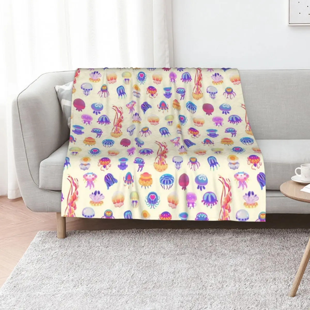 Jellyfish Day - pastel Throw Blanket Heavy Winter beds Blankets For Bed valentine gift ideas wednesday Plush Blankets