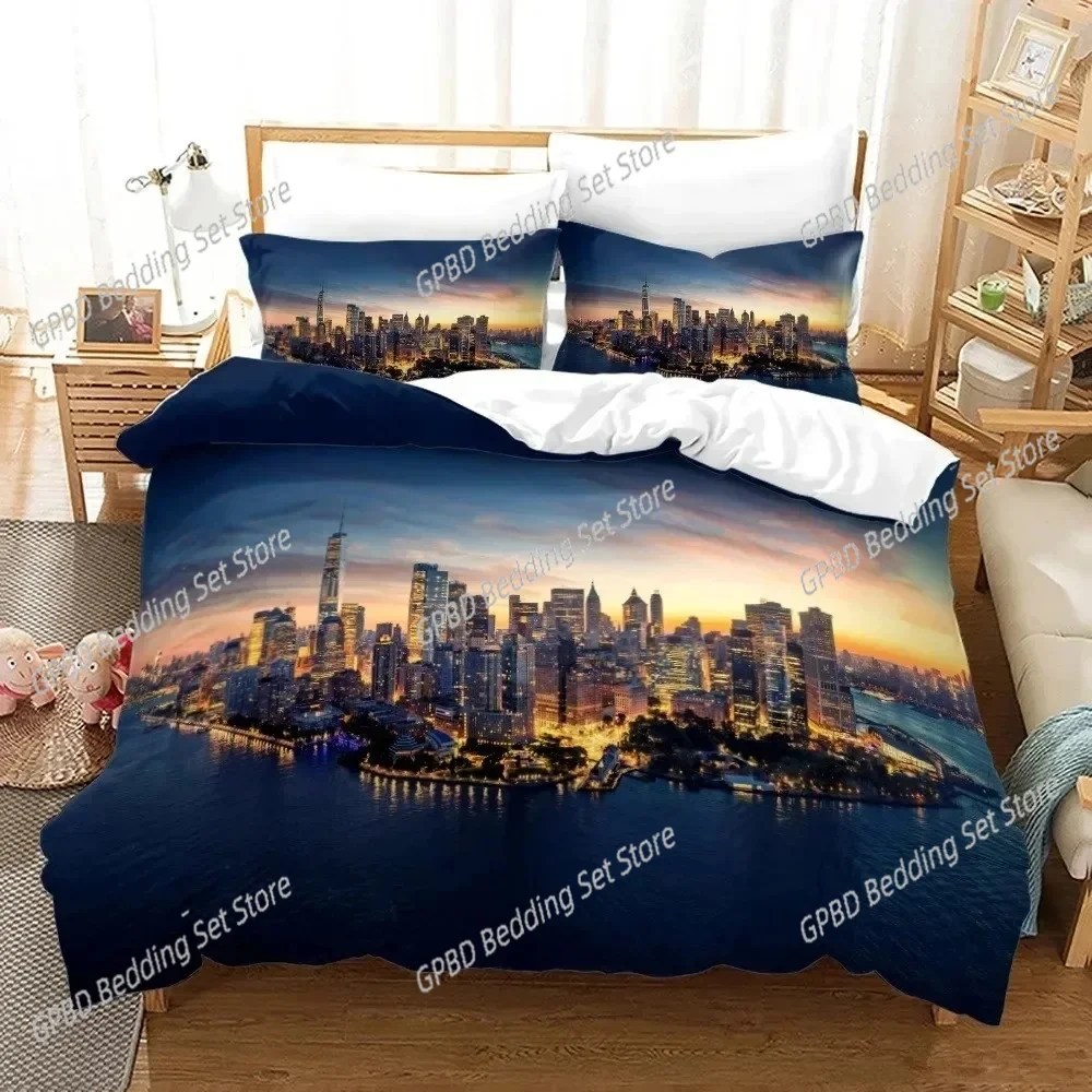 

3D Print New York City Night View Bedding Set Single Twin Double Queen King Cal King Size Bed Linen Set