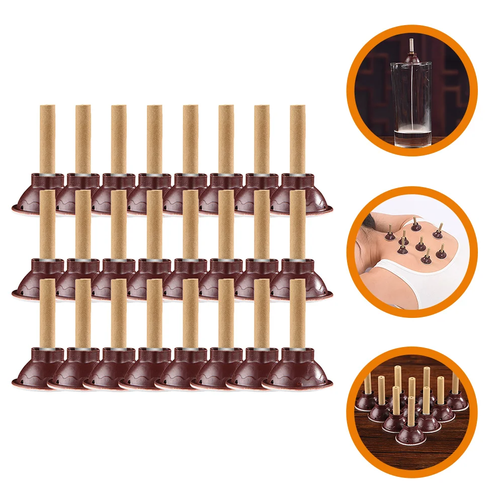 60pcs Handmade Moxa Roll Sticks Effective Moxa Sticks Moxibustion Accessories with Sticky Base