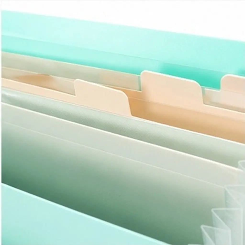 5 Pockets Smile Face File Folder A4 Letter Size Plastic Document Organizer Snap Button Closure for Office School Travel