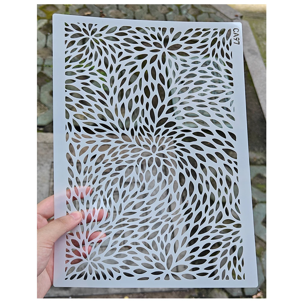 Vintage Floral Petals Stencil, Reusable PET Hollow‑Out Template for Wedding Birthday Cake Decor & DIY Painting Crafts