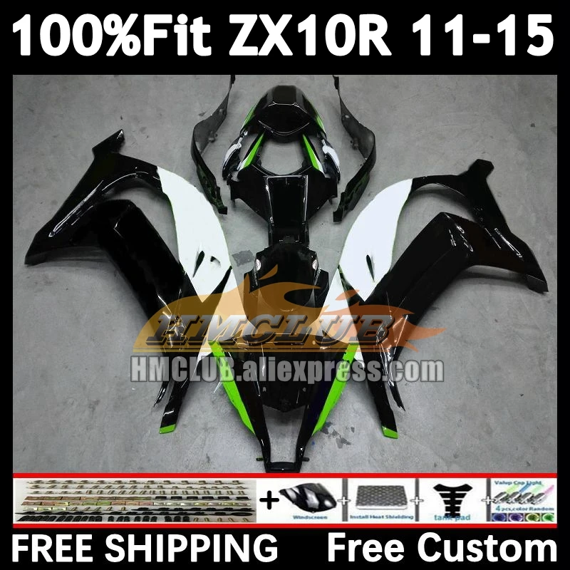 Injection Body For KAWASAKI NINJA ZX 10R 1000 2011 green black 2012 2013 2014 2015 170No.15 ZX-10R ZX10R 11 12 13 14 15 Fairing