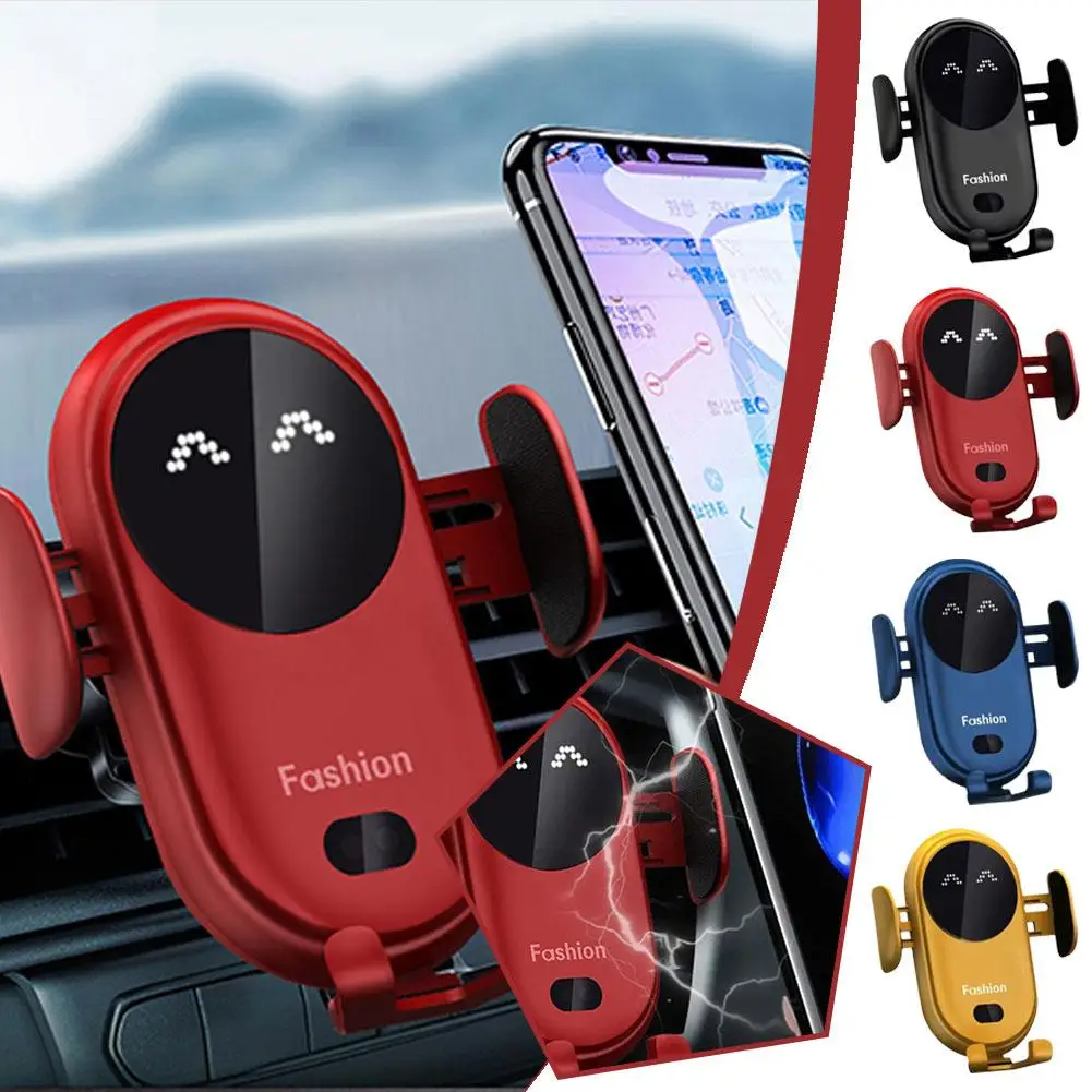 Wireless Charger Car Mount for Air Vent Mount Car Phone Holder Rotating Intelligent Infrared Fast Wireless Charging Charger M9E3