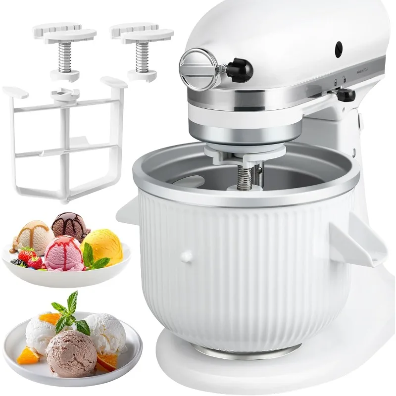 Attachment for KitchenAid Stand Mixer, Ice Cream Bowl Fit for 4.5Qt and Larger Stand Mixers, Ice Cream & Sorbet