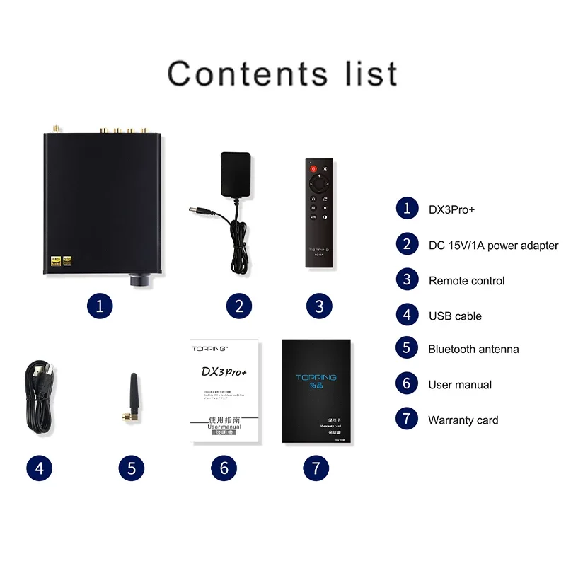 TOPPING DX3 PRO + Plus Hi-res HIFI بلوتوث 5.0 مضخم ضوت سماعات الأذن فك USB DAC DSD LDAC PCM ES9038Q2M التحكم عن بعد QOA