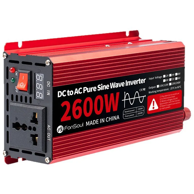 2600W 1600W Pure Sine Wave Off Grid Inverter 12V 24V 48V 60V 72V DC to AC 220V 230V 240V 1.5KW 2.5KW Inverters For Car Battery - view 6