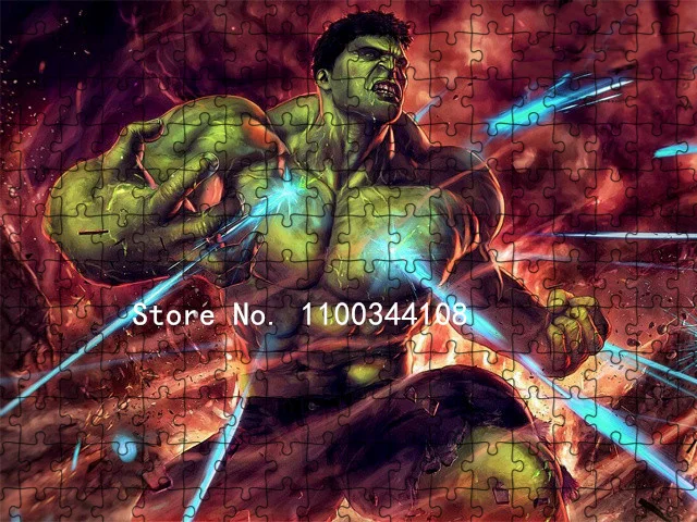 Disney Marvel Hulk Bruce Jigsaw Puzzles 300/500/1000 Pcs Cartoon Paper Puzzle Adults Decompress Children Education Toys Gift