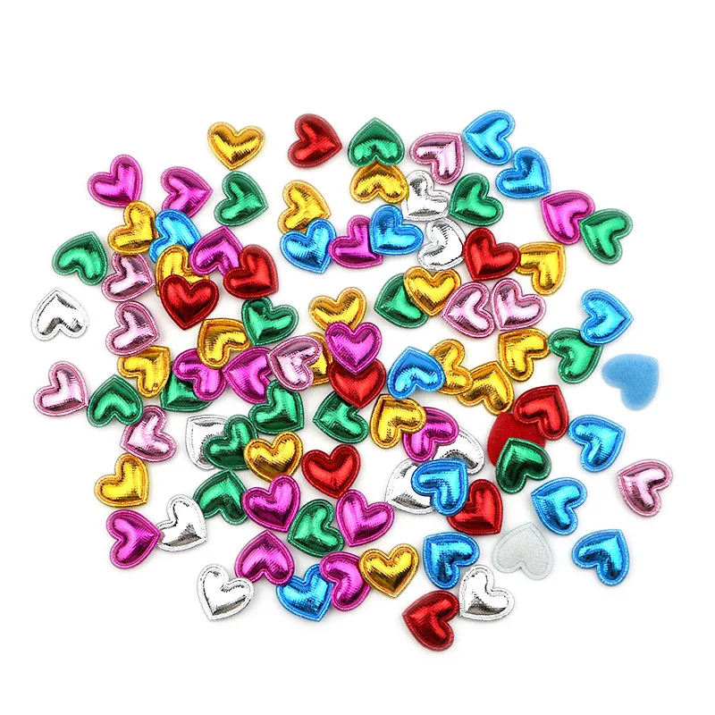 100 sztuk 1.7*1.6CM Mini Heart Pu wyściełane naszywki aplikacje na ubrania kapelusze szpilka ozdoba akcesoria DIY Craft zawstydzenie