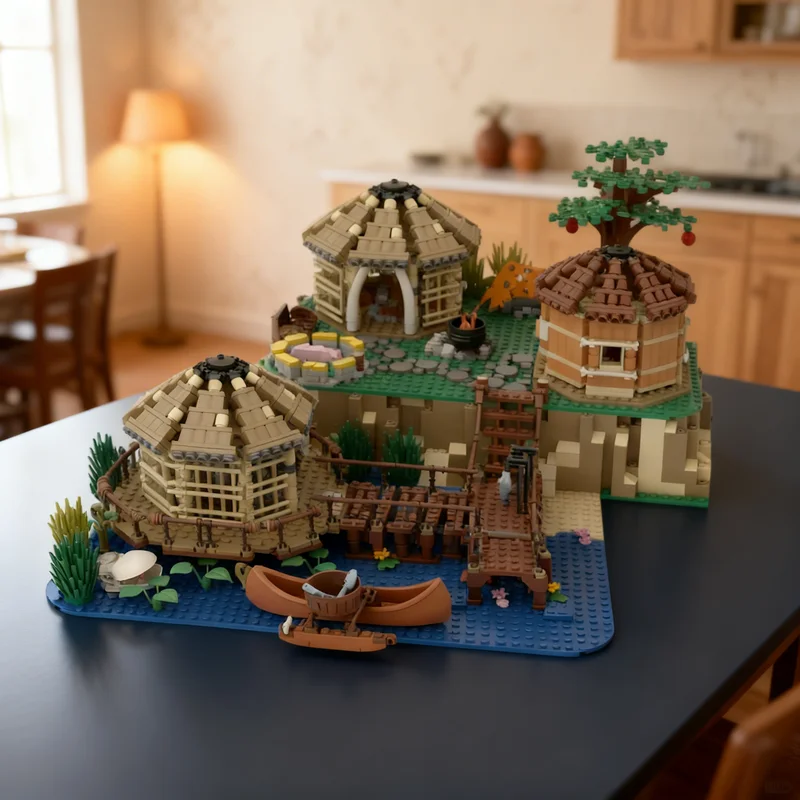 

2280pcs MOC Prehistoric Village City Model Building blocks Architecture toys Christmas gifts Education Kids Assemble Brick DIY
