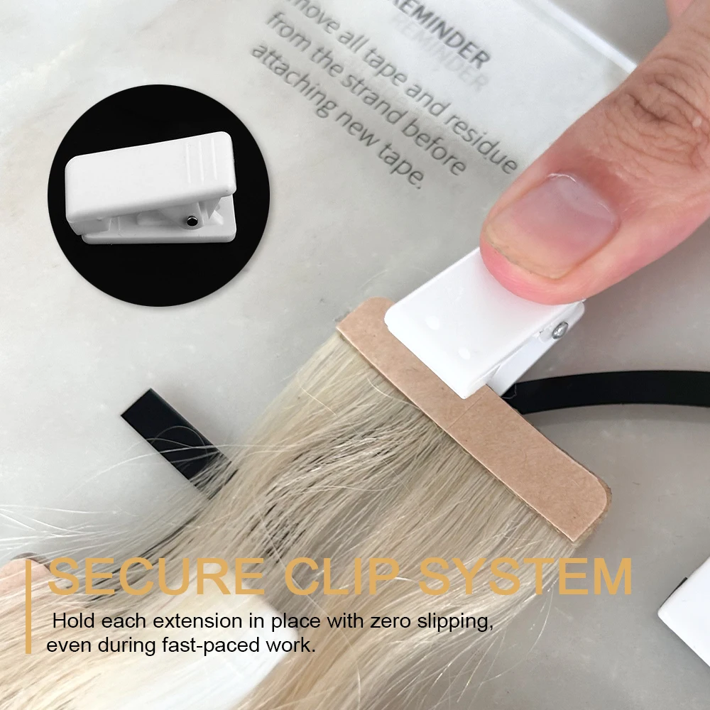 ARLANYテープインプレースメントボード、35クリップ付きヘアセパレートプレート、アクリル透明ヘアエクステンションオーガナイザー、ヘッドチャート付き