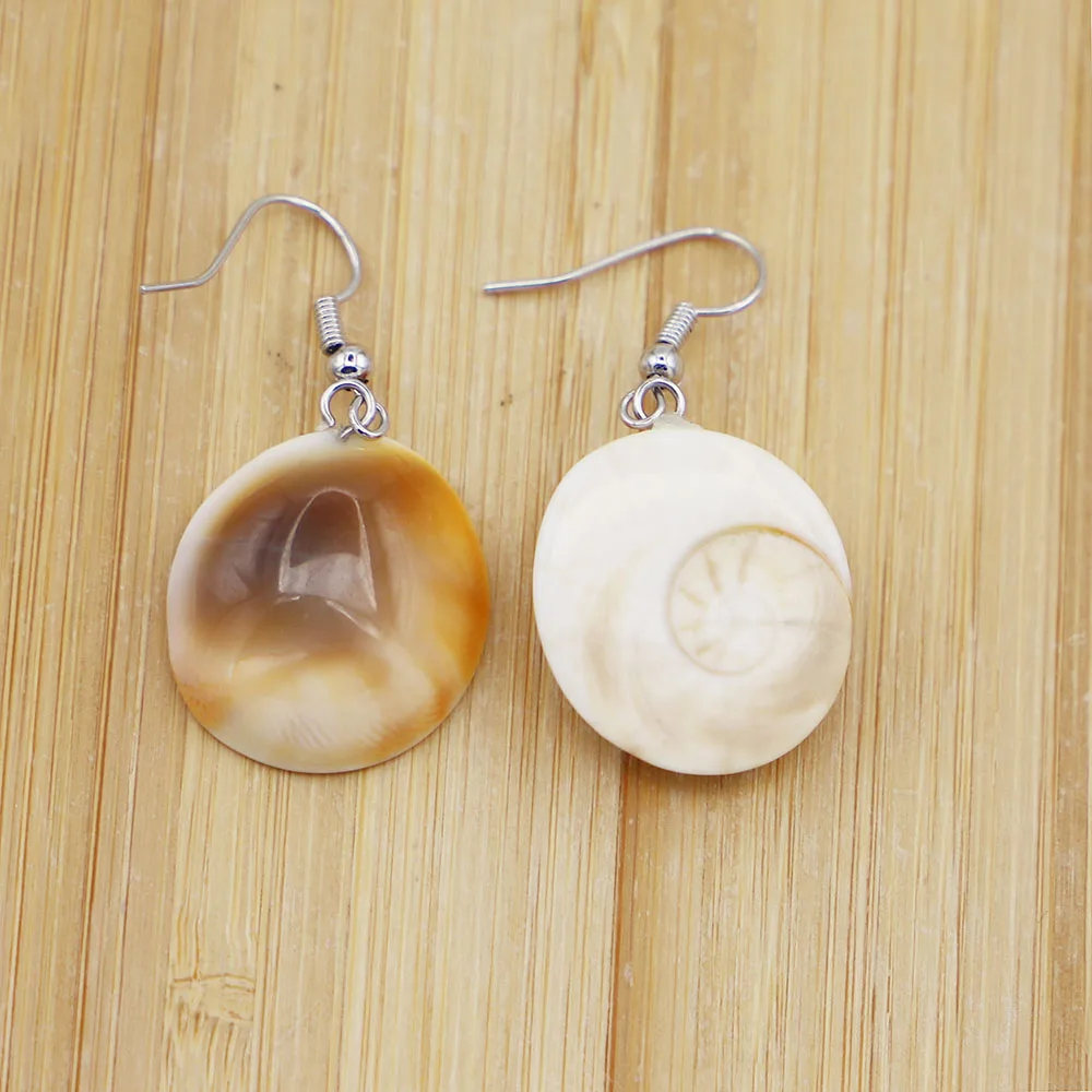 1Pair Hotsell Natural Shell Stone Snail Shape Earrings Pendants Dangle Reiki Fashion Charms Necklace Women Party Wedding Jewelry