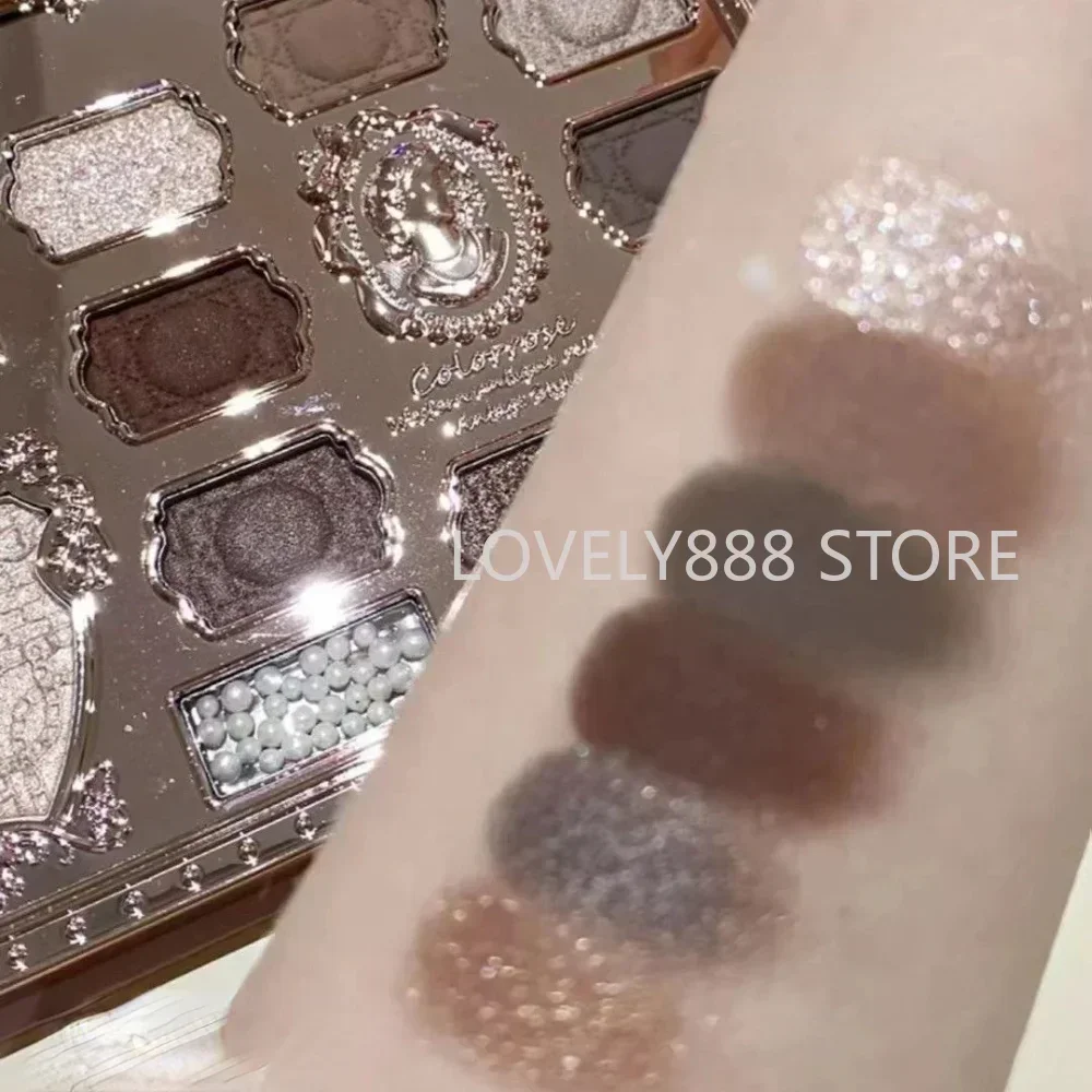 カラーローズ エンボスアイシャドウパレット 新しいブラッシュ ハイグロス一体型アイシャドウパレット モスグリーンパレット メイクアップ化粧品