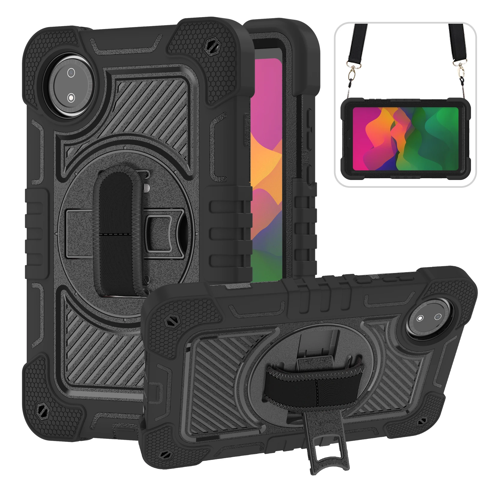 

Case for Xiaomi Redmi Pad SE 8.7 2024 Redmi Pad SE 4G with 360 Rotatable Stand Hand Shoulder Straps Shockproof Tablet Cover