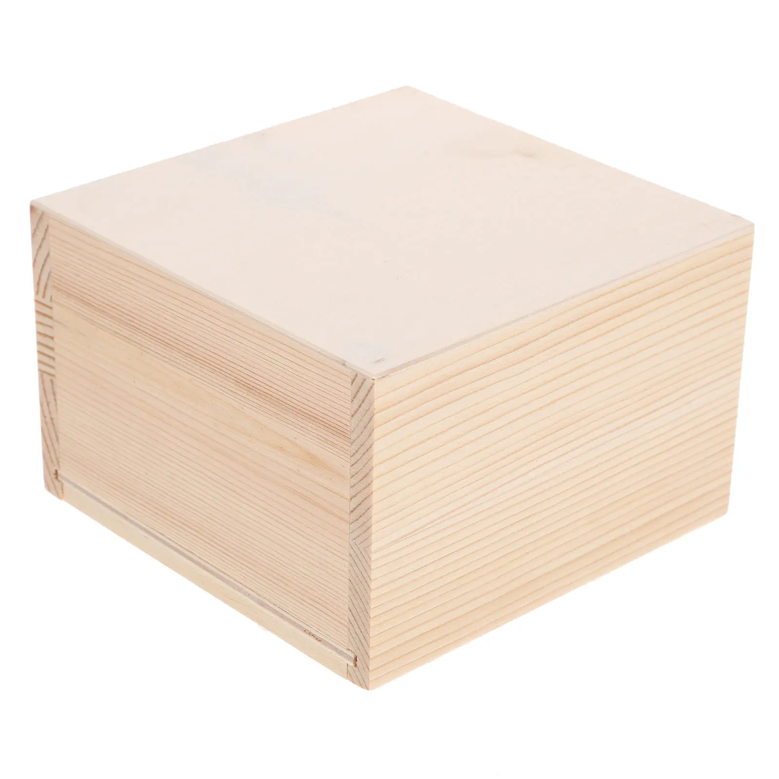 

Push Cover Wooden Box Square Shape Storage Jewelry Boxes Gift Packaging Valentine Day Anniversary Lightweight Durable Christmas