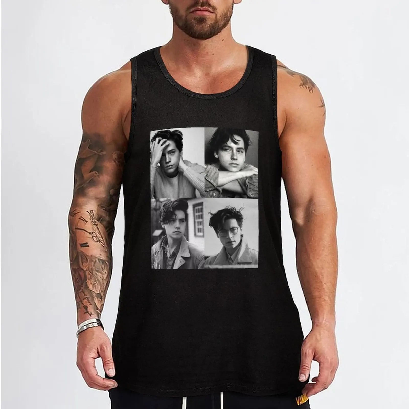 Cole Sprouse Collage B&W Tank Top sexy clothes men Men's t-shirt tops