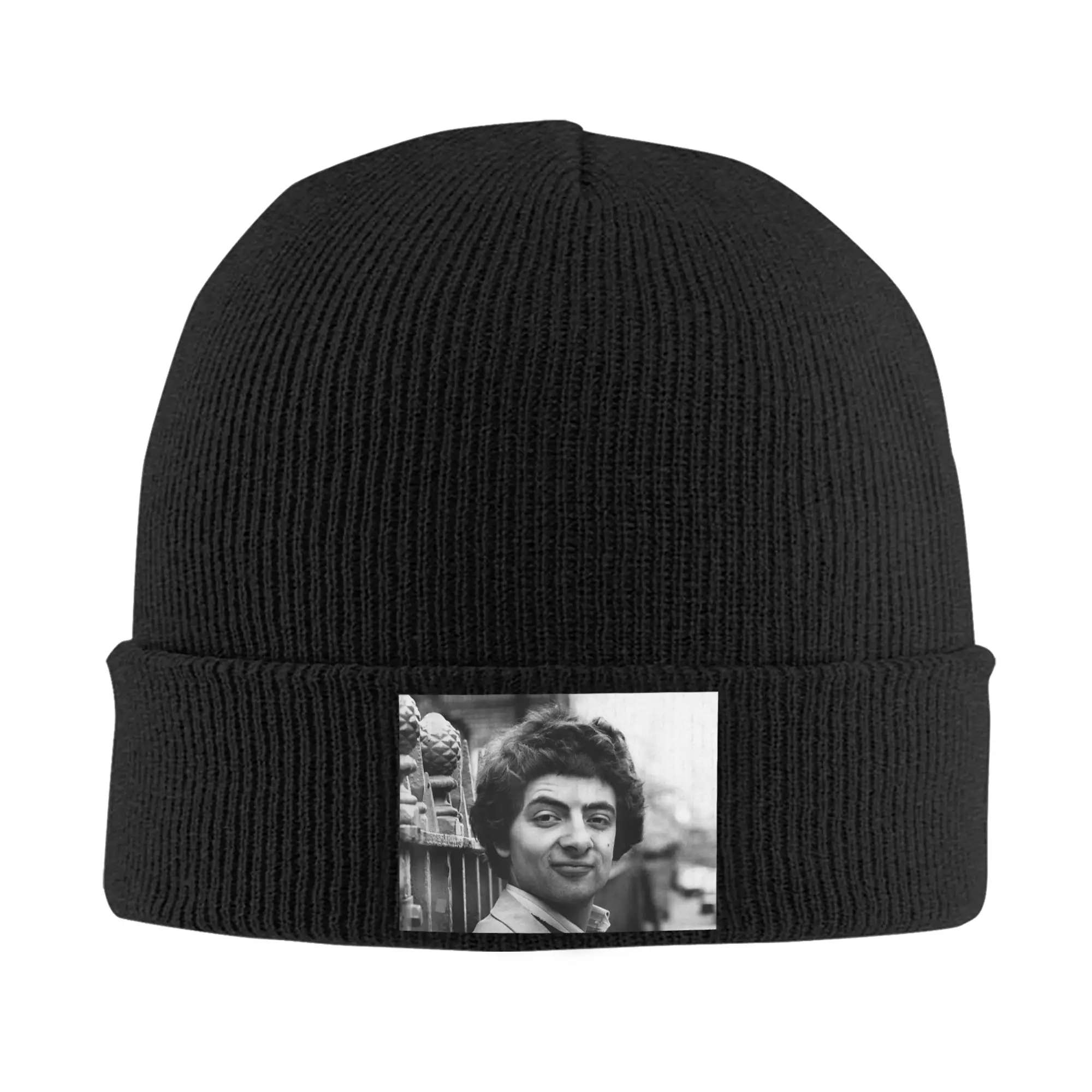 Rowan Atkinson Mr Bean Blackadder Actor in London 1980 Knit Hat  Y2K Cool Caps Men Women Beanie Hats Winter Elastic Bonnet Hats