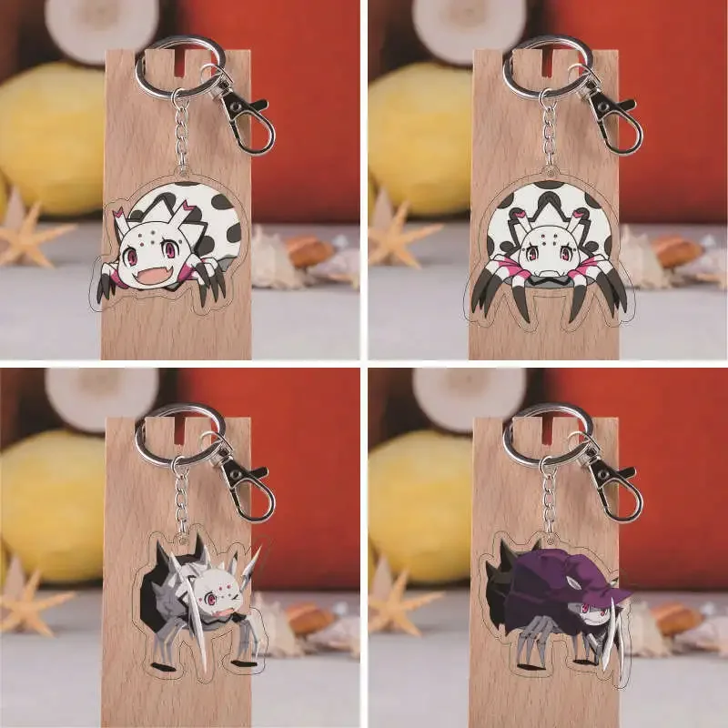Япония Аниме я паук, так что, брелок для ключей, значок косплея, мультфильм, милая девушка, акриловый кулон, необычный комбинированный подарок