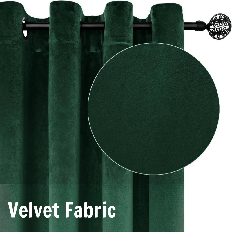 Soft Velvet Curtains Light Blocking for Home Bedroom Living Room Window Drapes Solid Color Window Coverings Modern Home Decor
