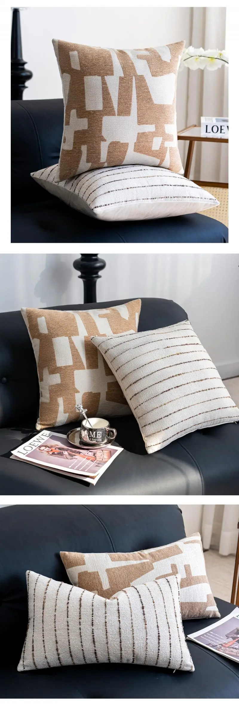 Einfache geometrische Kissenhülle im Luxus-Stil für Wohnzimmer, Sofa, Kopfteil, Dekokissenbezug für Zuhause – Detail 8