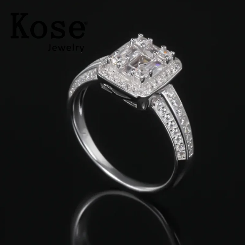 

KOSE 925 Sterling Silver AAA Cubic Zirconia Women's Wedding Ring Cocktail Party Anniversary Jewelry Gift Free Shipping