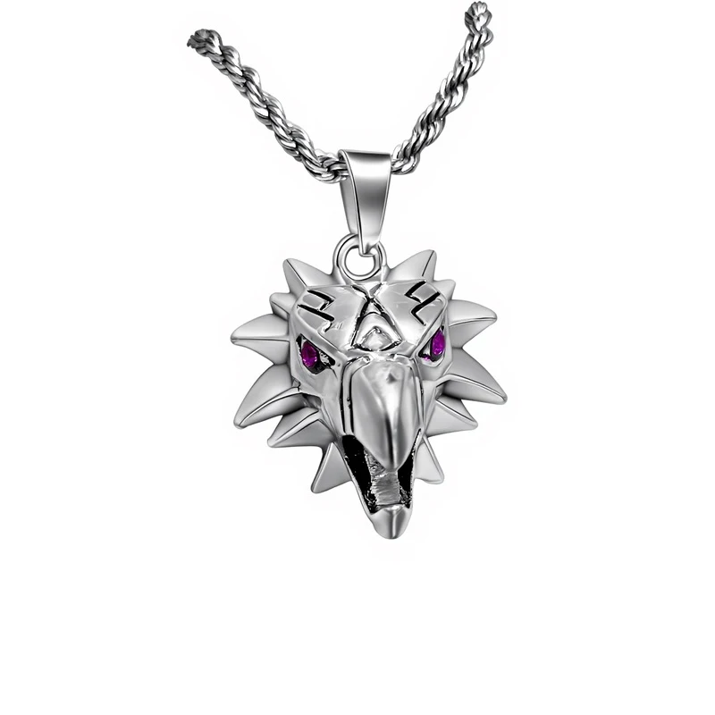 Wizard School Legendary Creature Griffin Necklace 26*30mm Game Cosplay Monster Hunter Wild Gryphon Medallion Pendant Necklace
