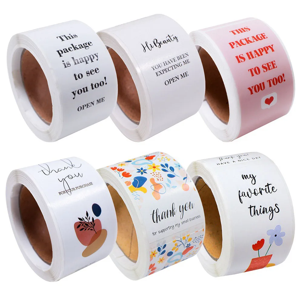 100pcs/roll Thank You Sticker Seal Labels Small Business Gift Decor Sticker Package Sticker Sealing Package Is Happy To See You