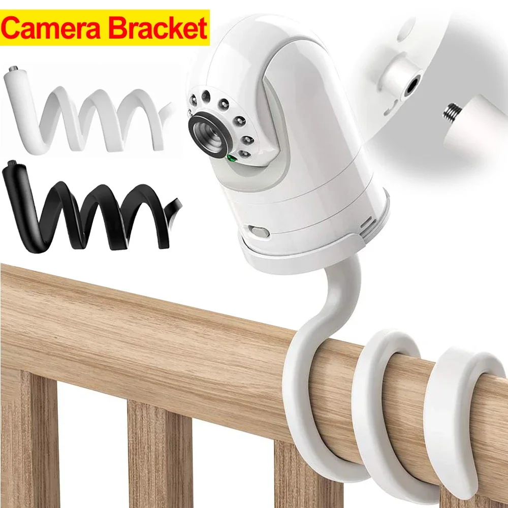 Flexible Mini Camera Holder Baby Monitor Bed Bracket Long Arm Mount Adjustable Universal 1/4 Screw Hose Camera Stand Base