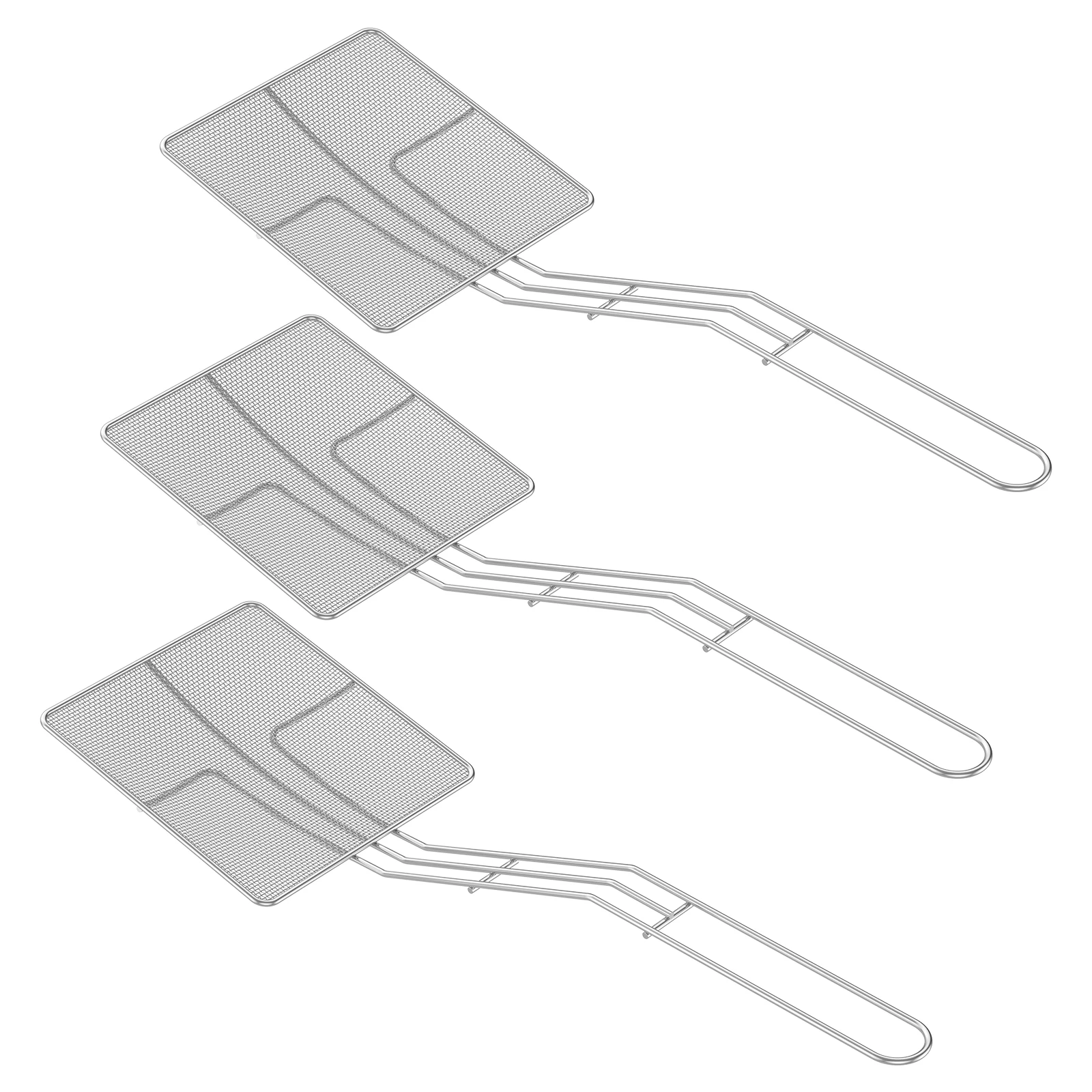 

3 Pcs Mesh Skimmer Stainless Steel Oil Skimmer with Long Handle Multipurpose Deep Fryer Scoop for Home Kitchen Restaurant