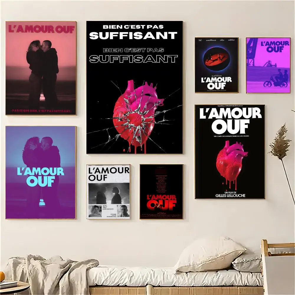 L'Amour Ouf Beating Hearts MovieCrime Poster Self-adhesive Advanced Aesthetic Printing Paper Wall Art Living Room Home Decor