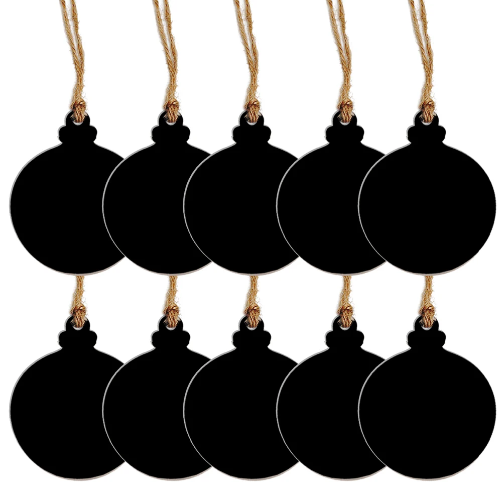 

10 Mini Wooden Chalkboards Sturdy Thick Reusable Double Sided Rope Ideal Wedding Party DIY Gifts Christmas Ball Decorations