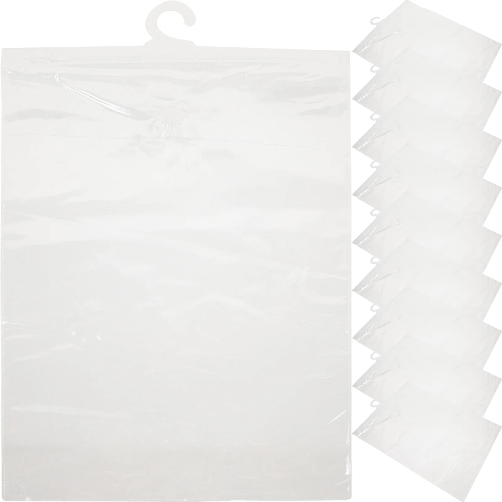 

10Pcs Transparent Hanging Storage Bags Easy Operate Huge Convenience Simple Display Classroom Headphone Storage