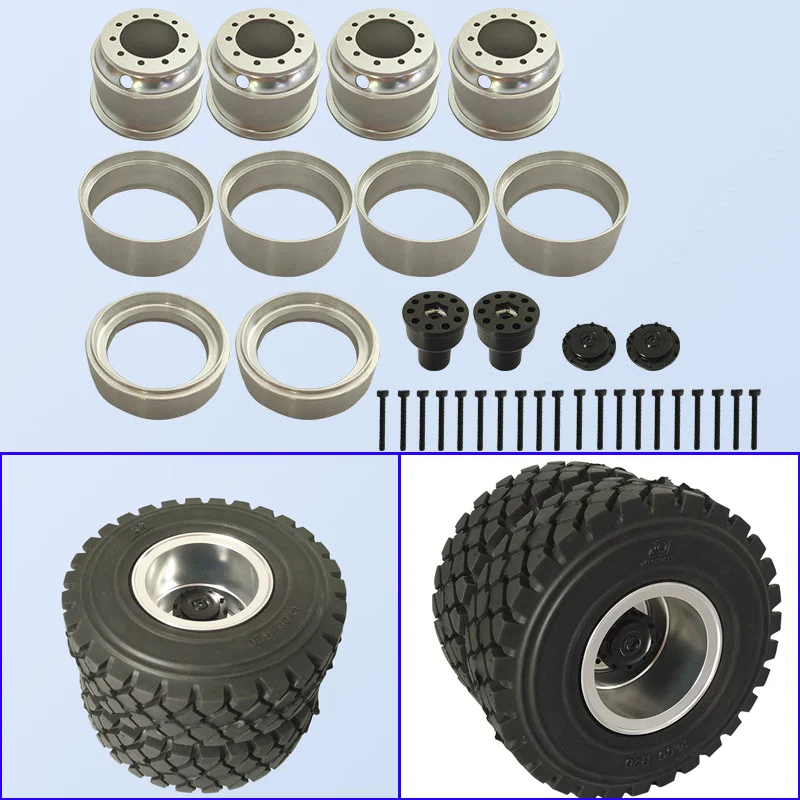 JDMODEL 2pcs Metal 100MM Tire Lock Rear Wheel Hub for 1/14 Tamiya RC Truck for SCANIA 770S R620 VOLVO BENZ Arocs MAN TGXCar