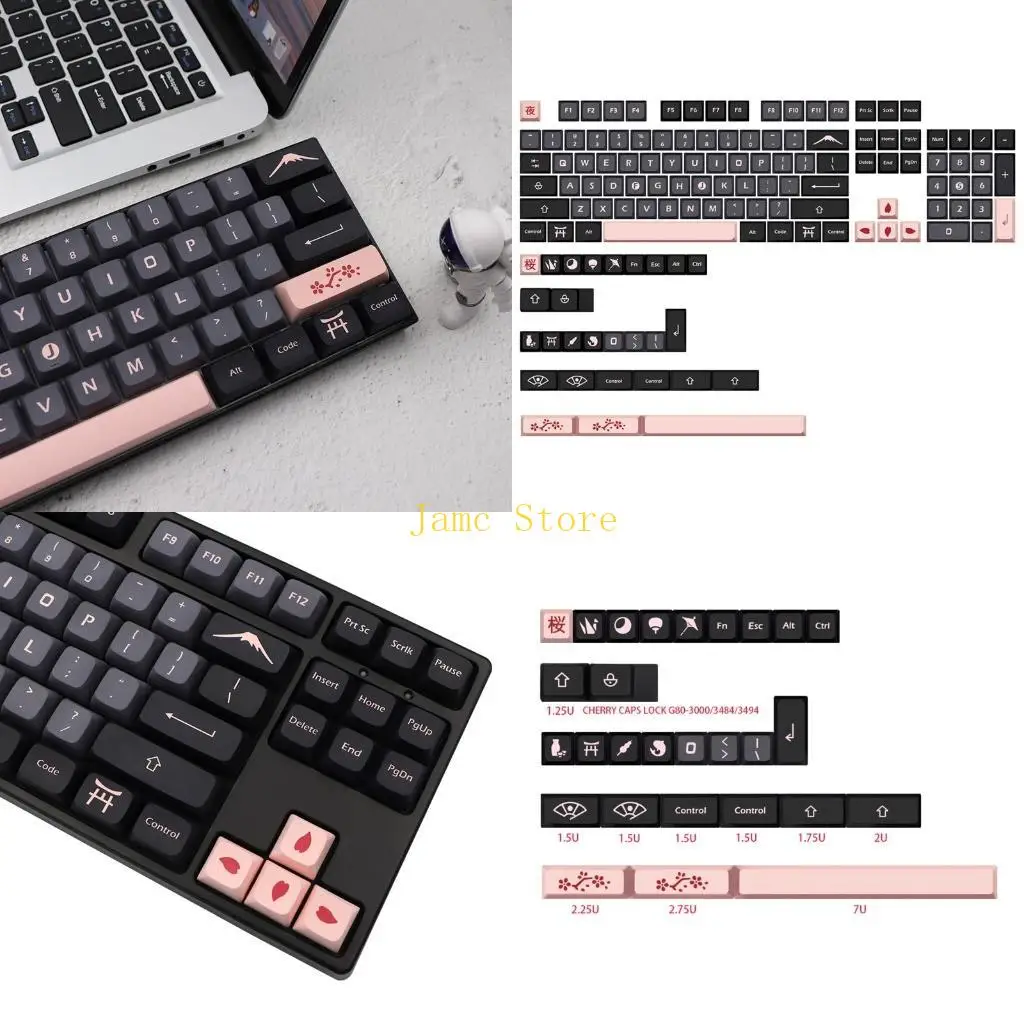 

LX0B 132 клавиши Night Cherry Колпачки для ключей XDA Profile PBT 5-сторонняя сублимационная механическая для