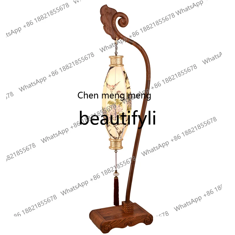 

New Chinese style, antique bedroom study, Chinese style living room, lamps next to the sofa H