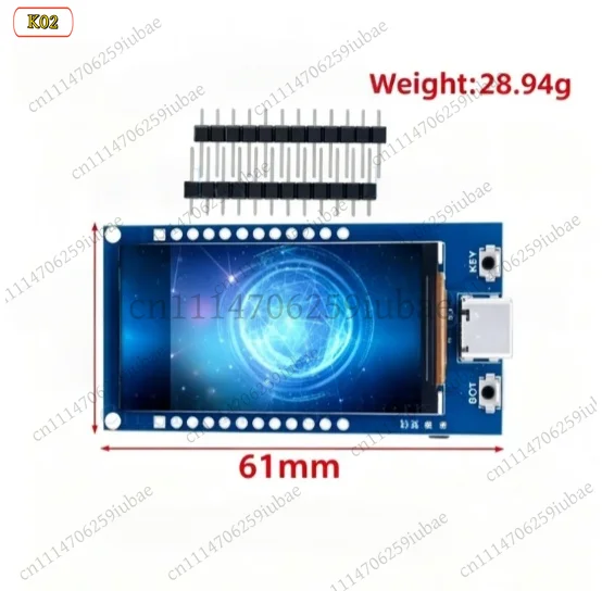 ESP32-S3 Development Board with 1.9 Inch LCD Display 170*320 ST7789V BT Wifi Module N16R8 Battery Port Type-C 12PIN
