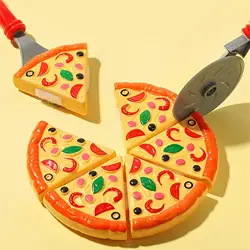 Plastic Pizza Cutting Toy para Crianças, Simulação Comida, Menino e Menina Cozinha, Jogo de Presente, Pretend Play, Presente para Menino, C9W3