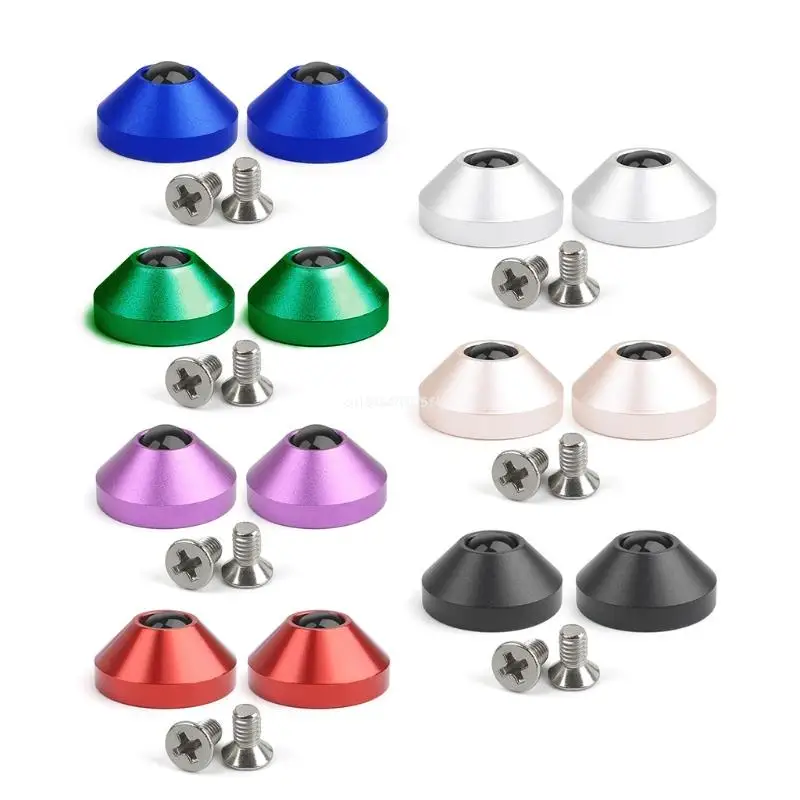 New Mechanical Keyboard Metal Anodized Aluminum Cone Feet Alu Support Pad 2Pcs Non-Slip 7Colors Optional DropShipping