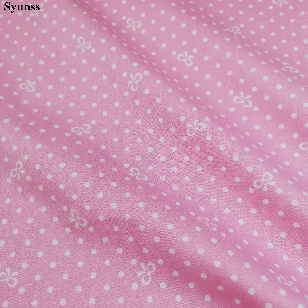 Syunss Strawberry Dot Printed Twill Cotton Fabric DIY Handmade Sewing Patchwork Baby Cloth Bedding Textile Quilting Tilda Tissus