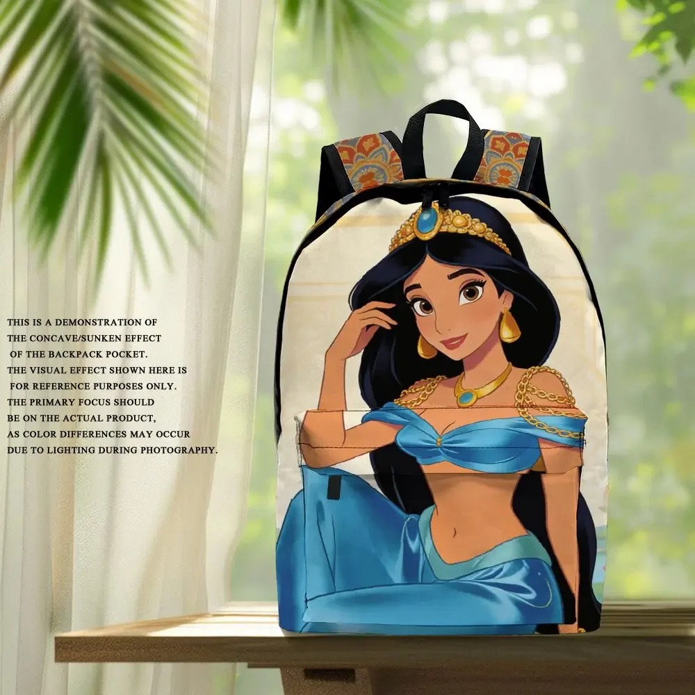 

1pc Princess Aladdin Jasmine Printed Design Backpack, Fashionable and Simple, Unisex, Large Capacity, High-Quality Gift