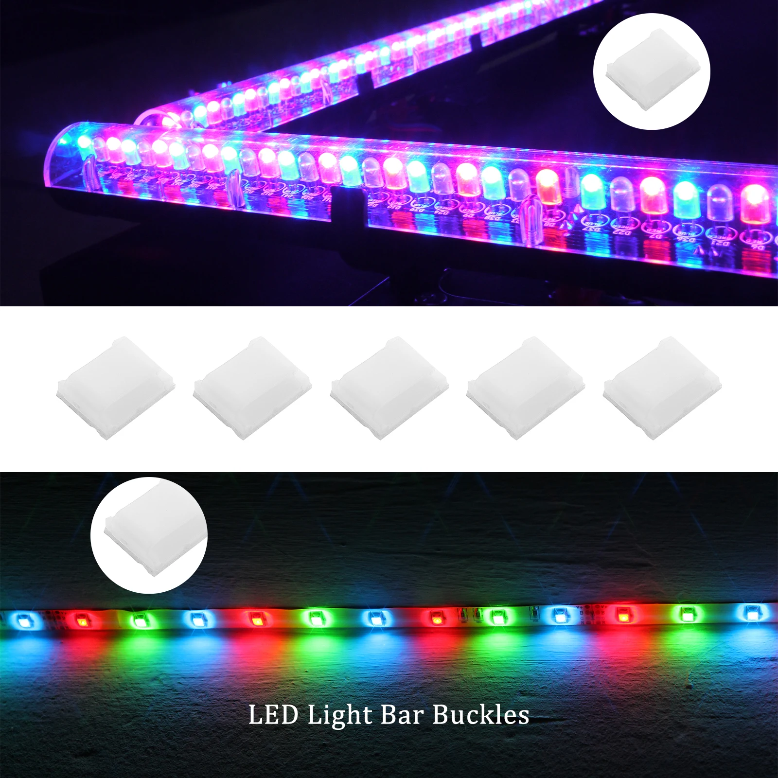 

100 Pcs Self Adhesive Clips LED Light Bar Buckles Mounting Fixing Hardware Accessories for LED Strip Installation Gifts