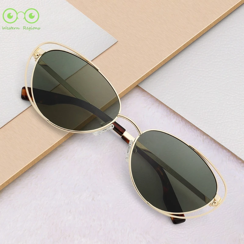 نظارات شمسية مستقطبة على شكل عين القطة مخصصة للنساء نظارات شمسية للحماية من الشمس للرجال والنساء معدنية مقاومة للأشعة فوق البنفسجية 400