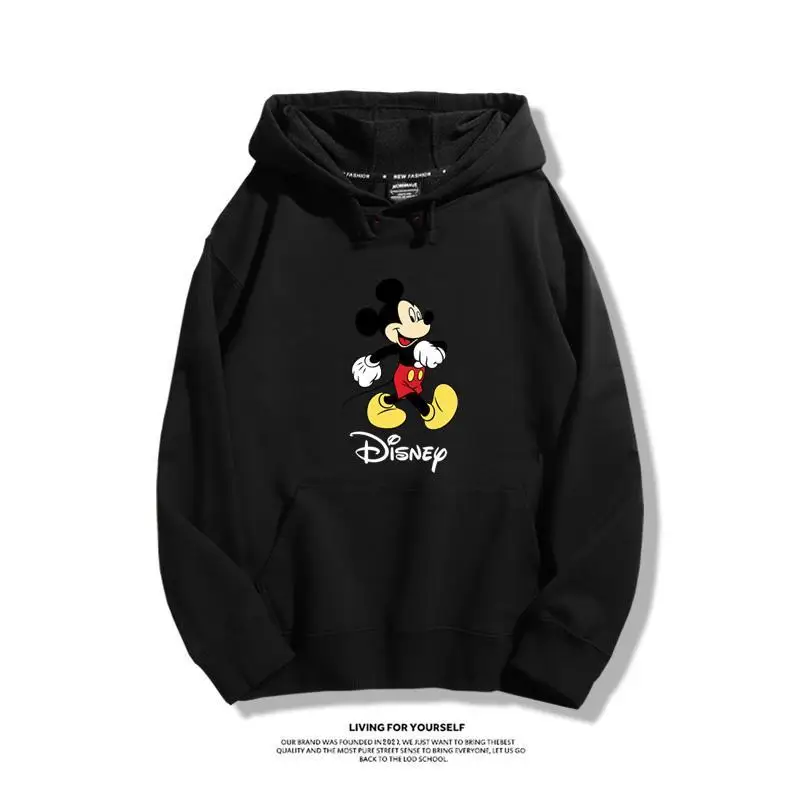 Sudadera con capucha blanca de Mickey Mouse para hombre y mujer, Sudadera con capucha de algodón con cremallera, pantalones cortos rojos clásicos, zapatos amarillos, diseño frontal de texto de Disney, primavera 2025