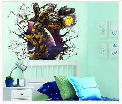 Verwijderbare Robot Optimus Prime Wall Art Stickers Sticker Decor Vinyl Poster Muurschildering Custom Diy Kids Cadeau