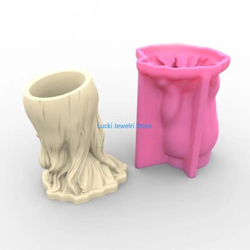 193e Girl و Gypsum Silicone Molds لصنع وعاء زهرة النبات النضرة