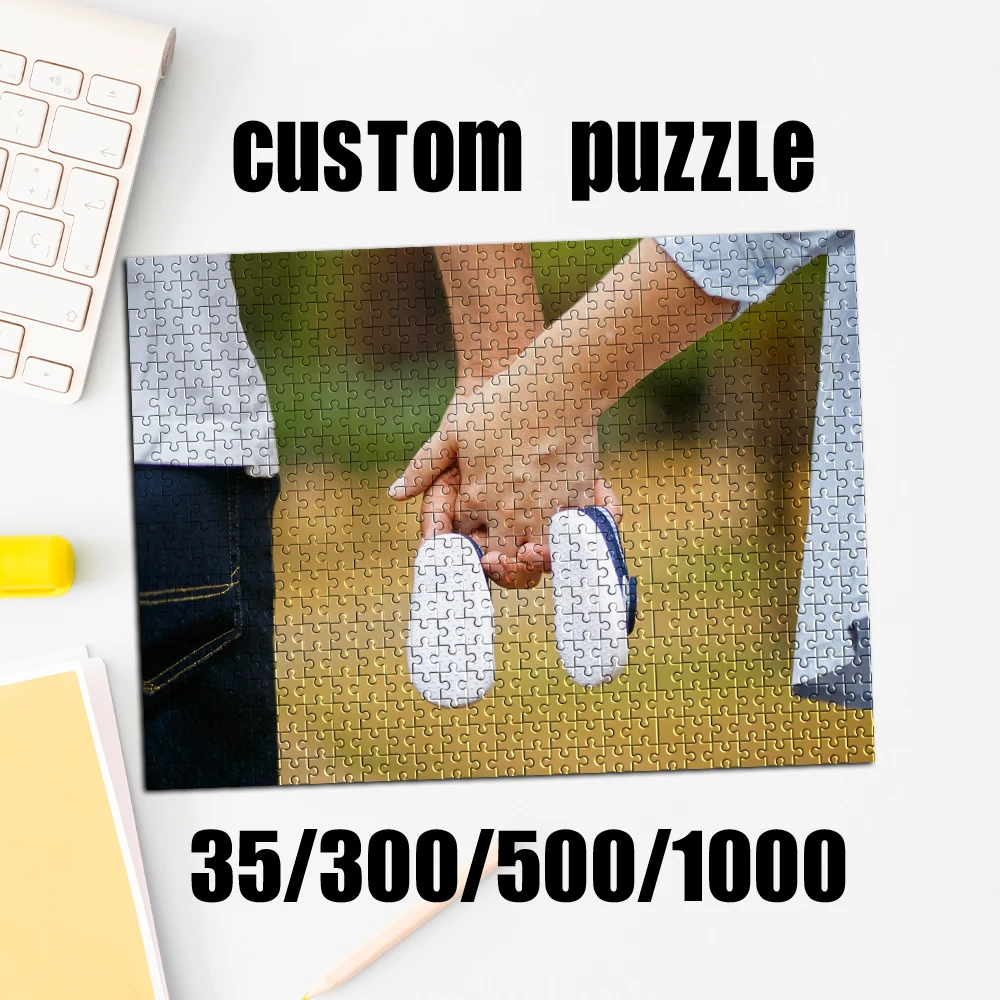 35/300/500pcs  Hold hands Custom Photo Jigsaw puzzle Custom Puzzles in Photos Customizable Picture For Children Toy Love Gift