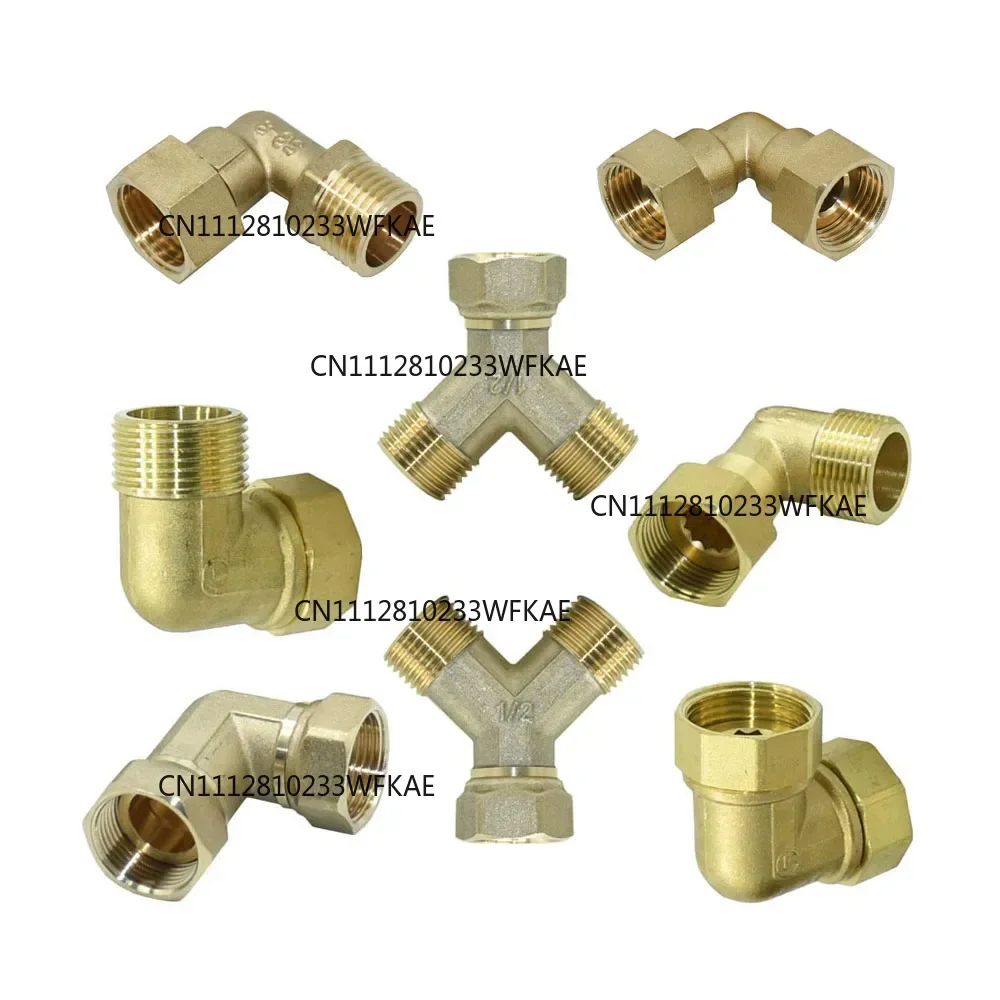 1/2 3/4 1inch Male Female Thread Brass Connector Elbow 90 Degrees Copper Repair Fittings Metal Water Pipe Connector